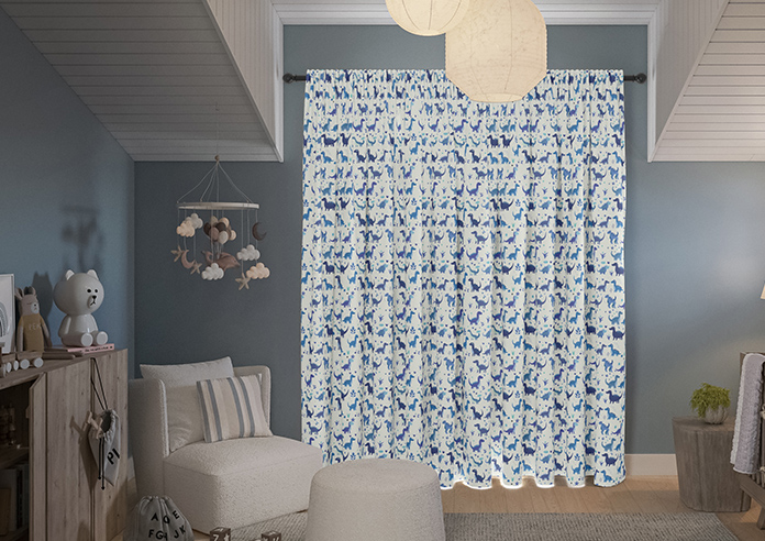 Dino Land, Blue Denim - Made to Measure Curtains - Image 6
